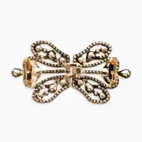 Зажим для кардигана "Ажур", корона империи, цвет белый в золоте