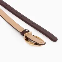 Ремень жен 04-01-01-04, Июнь2513, 2,4*0,3*110 см, без винта, пряж золото, гвоздик, корич