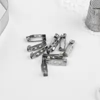 Основа для броши, 2 отверстия, 15 мм, 10 шт., цвет серебряный