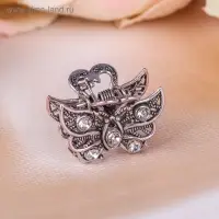 Крабик для волос &laquo;Бабочка&raquo;, 2.5 см, серебро