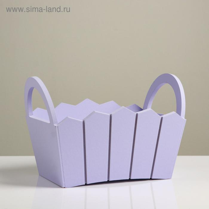Кашпо деревянное 25&times;16&times;17 см "Мария", ручки боковые, МДФ, лаванда