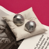 Клипсы &laquo;Тренд&raquo; объёмный круг, цвет серебро