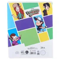 Тетрадь в линейку 24 листа, 5 видов МИКС, обложка мелованный картон, &laquo;Гравити Фолз&raquo;