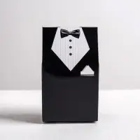 Коробка бонбоньерка, упаковка подарочная, свадебная, упаковка подарочная, &laquo;Костюм жениха&raquo;, 5.5 х 10 см