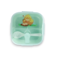 Ланч-бокс с клапаном, 3 секции, "Цыпленок", 14 х 14 х 5 см