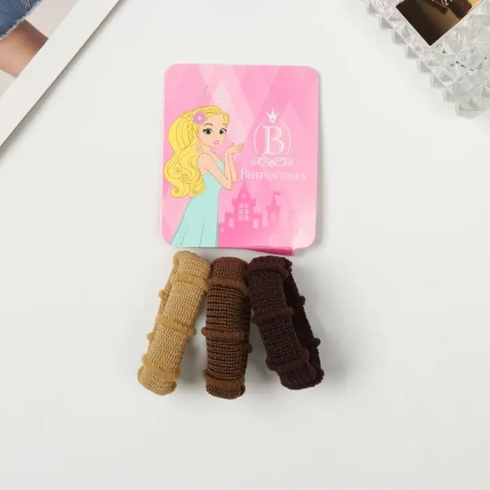 Резинка для волос "Махрушка спорт" (набор 3 шт) классика кольца, 3,5 см