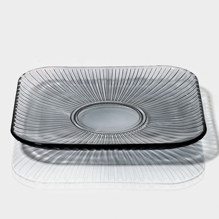 Набор стеклянной посуды &laquo;Мави&raquo;, 6 предметов: 2 миски 350 мл, 2 стакана 250 мл, салатник 800 мл, тарелка d=20,8 см, цвет серый