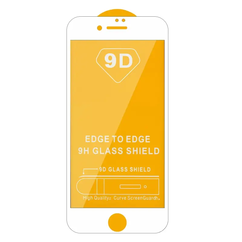 Защитное стекло IPh 7/8 Full Glue с рамкой 2.5D белое (25 шт./уп.)