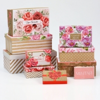 Набор коробок  10 в 1 "Flowers", 32,5 х 20 х 12,5 -12 х 7 х 4 см