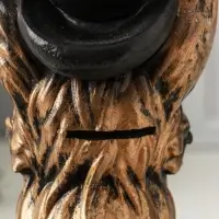 Копилка "Лиса в шляпе" 24х15 см, бронза с серебром