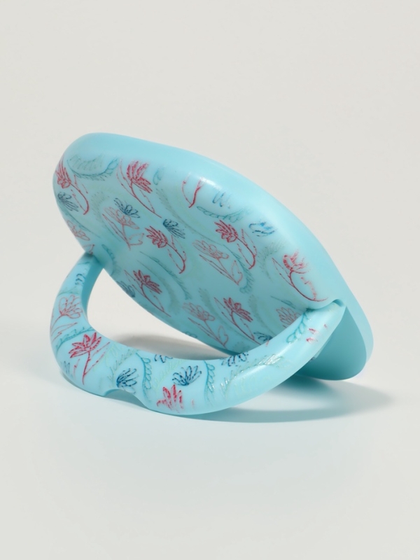 Зеркало карманное &laquo;Узор&raquo;, с подставкой, 8 &times; 8 см, цвет МИКС