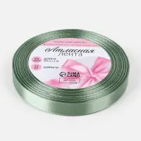 Лента атласная, 12 мм, 23&plusmn;1 м, фисташковая №65