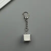 Брелок - антистресс для ключей на карабине &laquo;Кнопка кейкап&raquo;, световой, белый, 2&times;2&times;2.6 см