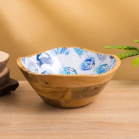 Салатник "Крабы" дерево манго 23х23х10,5 см