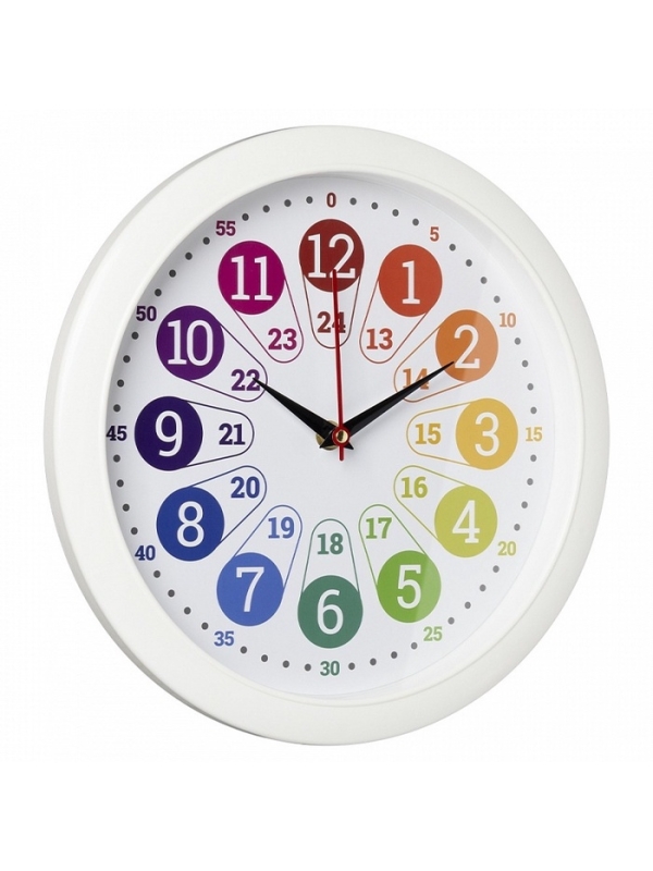 Часы настенные "Время учиться", детские, развивающие, d-29см, белые