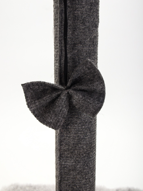 Когтеточка-столбик"Пижон" с игрушкой бантиком 30 х 30 х 50см, серый