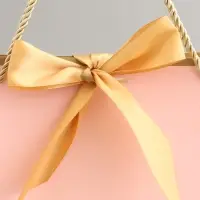 Пакет подарочный, розовый , с бантом, 43 х 32 х 14 см