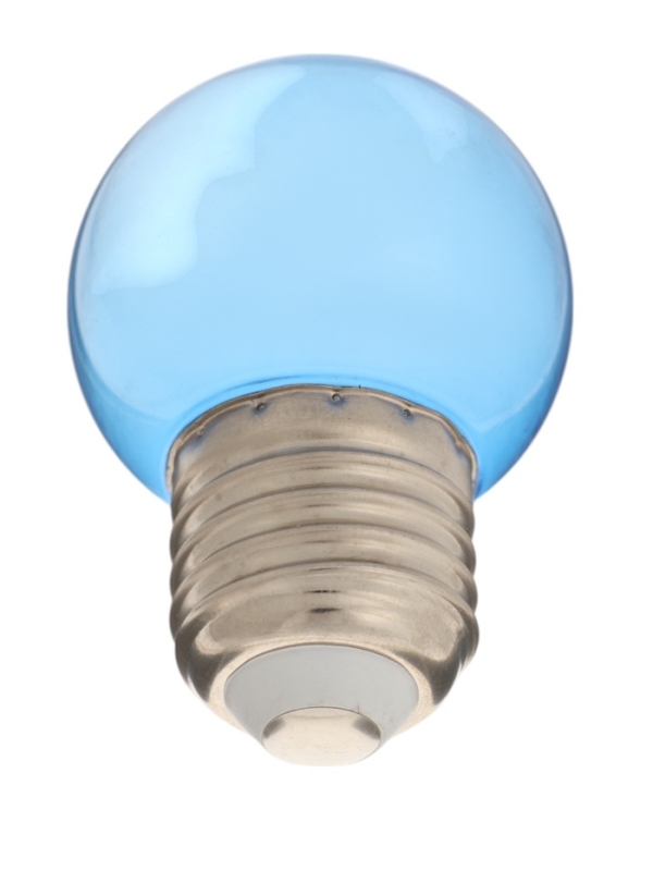 Лампа светодиодная, G45, Е27, 1.5 Вт, для белт-лайта, прозрачная, синяя, набор 10 шт