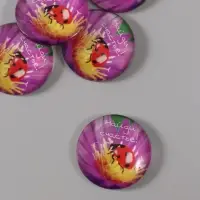 Кабошон стекло для творчества "Круг. Найди счастье!" 3х3 см