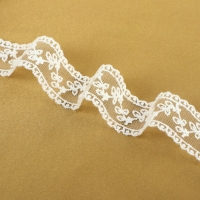Кружево на сетке, 30 мм &times; 9 &plusmn; 0,5 м, цвет белый