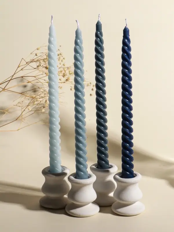 Набор свечей витых, 2х25 см, 4 шт, палитра серого 25,5х8,8х2,4 см