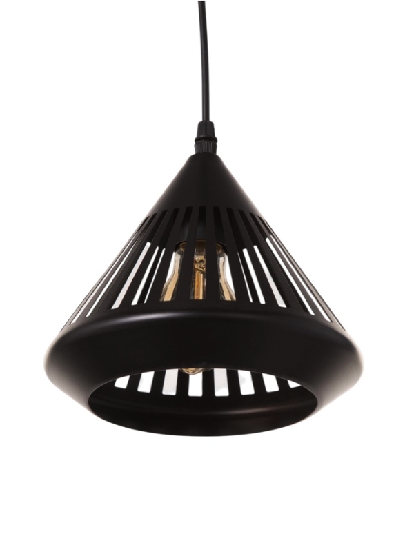 Светильник "Тень" 1х40Вт Е27 черный 20х20х19(+100)см