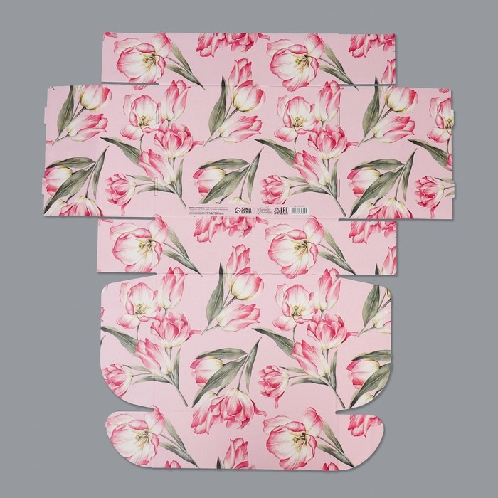 Коробка подарочная складная, упаковка, &laquo;Цветы&raquo;, 30.5 х 22 х 9.5 см