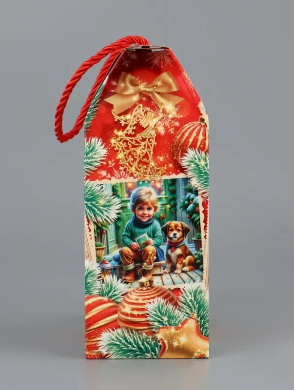 Коробка подарочная складная  "Золотое время" 16 х 8 х 20 см