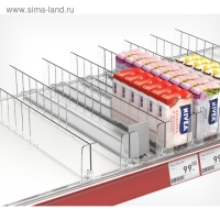 Пластиковый обламывающийся разделитель c передним ограничителем 60 мм, 285-485&times;20&times;60 мм