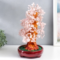 Сувенир бонсай "Денежное дерево с розовыми камушками" 450 камней 32х17х27 см