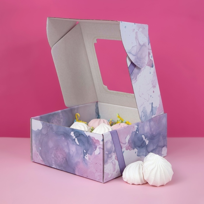 Коробка самосборная, с окном, "Мелодия" 19 х 19 х 9 см