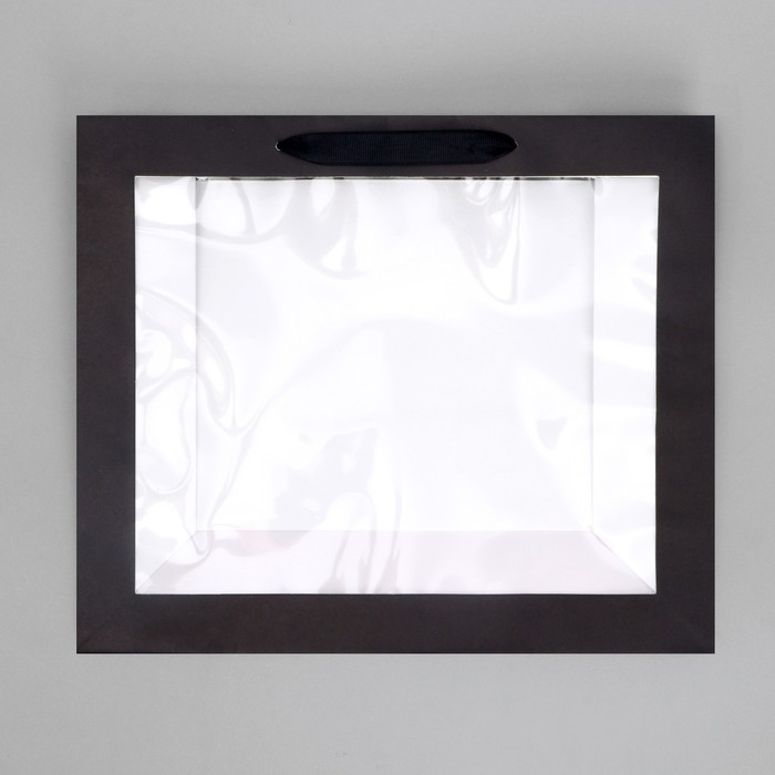 Пакет подарочный крафтовый с пластиковым окном, упаковка, &laquo;Burn to be wild&raquo;, 31 х 26 х 11 см