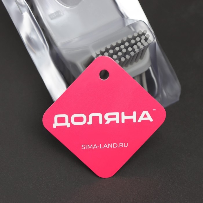 Ёршик для унитаза Доляна, силиконовый, 10&times;5&times;58 см, цвет серый