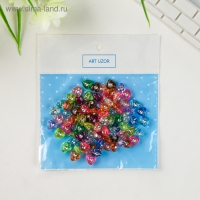 Набор бусин для творчества пластик "Сердечки со стразиками" 20 гр 0,7х0,7 см