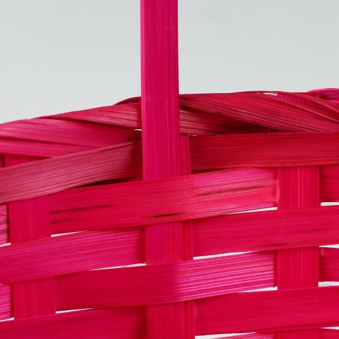 Набор корзин плетеных, D19x9/32 см, D22x9,5/34 см, D25x10/36 см, 3шт, розовые, бамбук