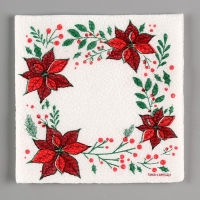 Новогодние салфетки бумажные &laquo;Узоры&raquo;, однослойные, 24х24 см, 20 шт., на новый год