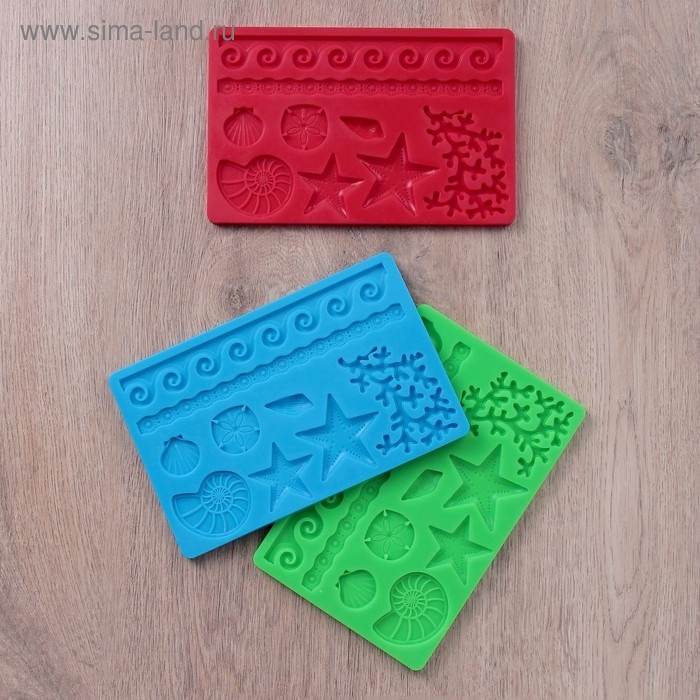 Молд Доляна &laquo;Морской узор&raquo;, силикон, 19&times;12 см, цвет МИКС