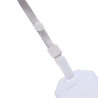 Бейдж вертикальный 54 х 85 мм, ErichKrause, длинна ленты 40 см, прозрачный корпус, текстильная лента, цвет микс