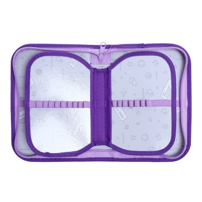 Пенал 3 секции, вкладка внутри, 140 х 210 х 40 мм, тканевый, Calligrata TOP Block "Совушка"