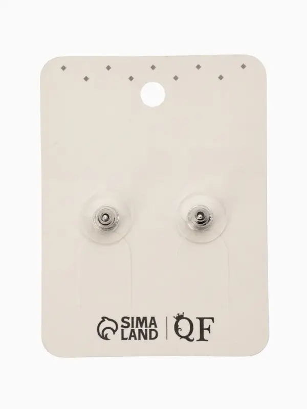 Серьги со стразами "Роскошь", прямоугольник, цвет тёмно.сине-белый в серебре