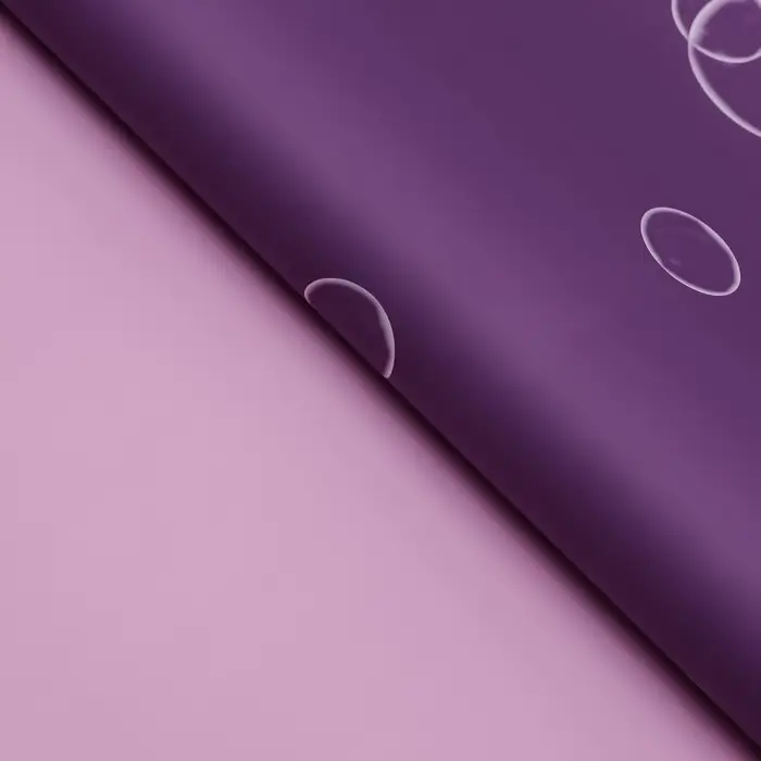 Пленка для цветов матовая, &laquo;Пузыри&raquo;, 57&times;57 см, фиолетовый + розовый, 65 мкм