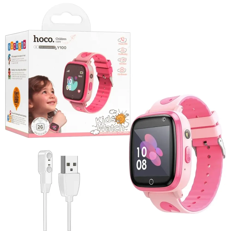 Детские смарт-часы Y100 розовые HOCO
