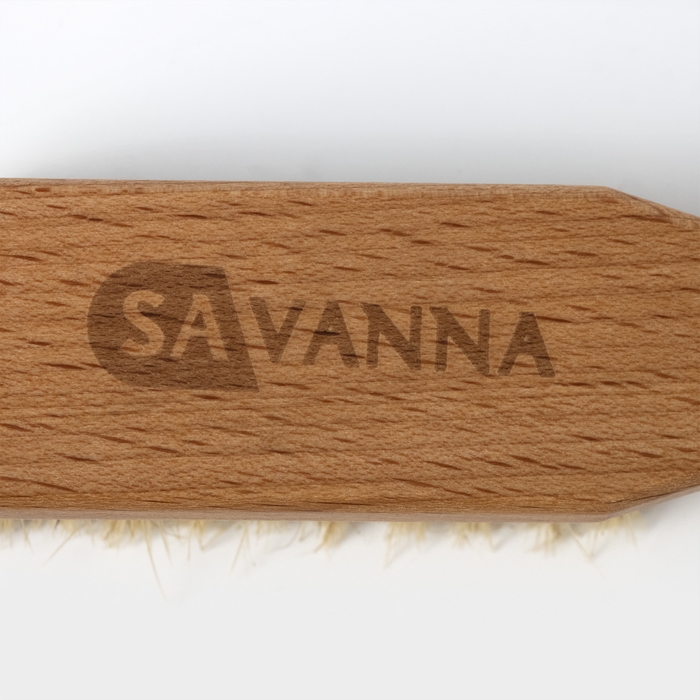 Щётка для обуви SAVANNA, 21&times;3,5 см, 59 пучков, натуральный волос
