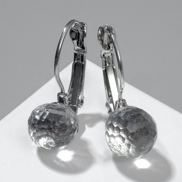 Серьги со стразами &laquo;Радужный день&raquo; шарик гранёный, цвет МИКС