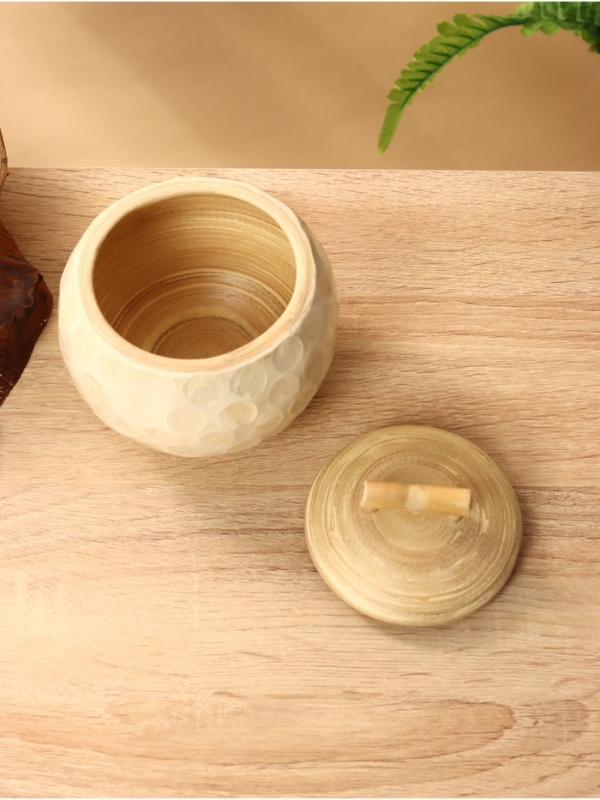 Банка для сыпучих продуктов 11х11х9,5 см, бамбук