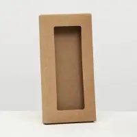 Коробка под плитку шоколада, крафт, с окном, 18&times;9&times;1.4 см