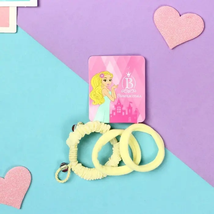 Резинка для волос &laquo;Милена&raquo;, петельки жатка, 4 см, набор 3 шт., МИКС