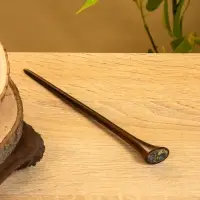 Заколка для волос, дерево Соно, ракушка, 20 см, цв. чёрный