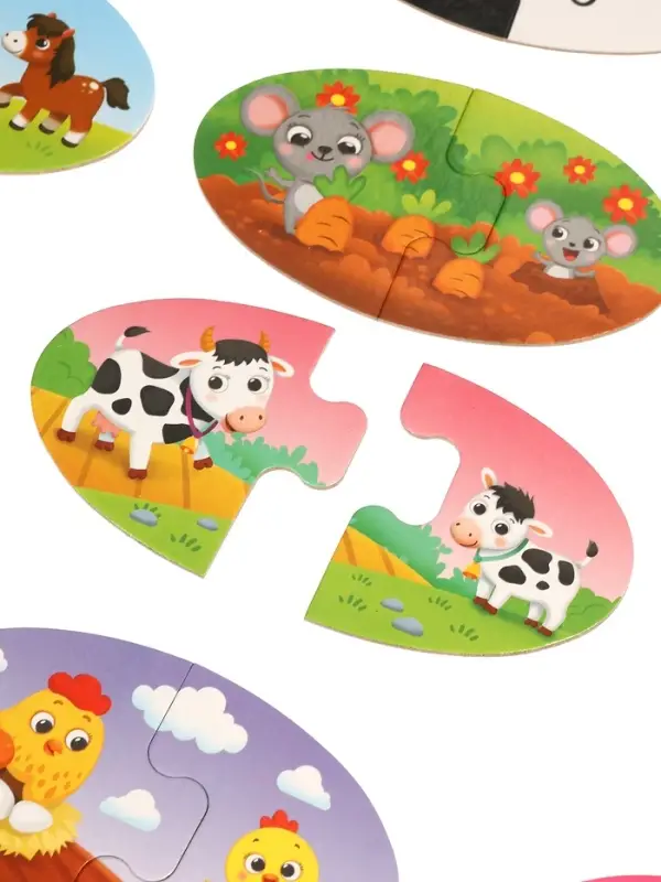 Large DUO puzzle, Mommy and baby, learning the colors