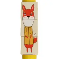 Кубики деревянные на оси  &laquo;Животные&raquo; , 3 кубика